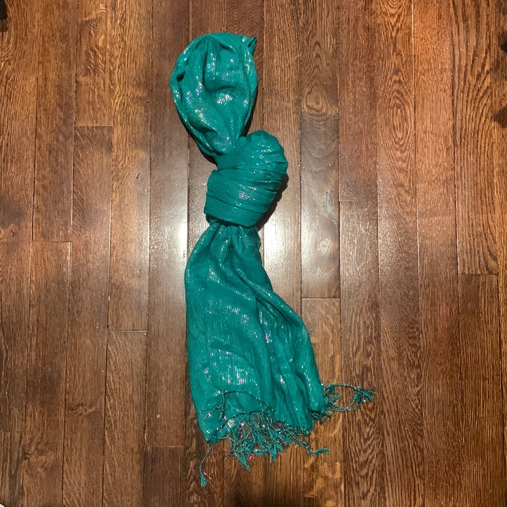 Green sparkly scarf